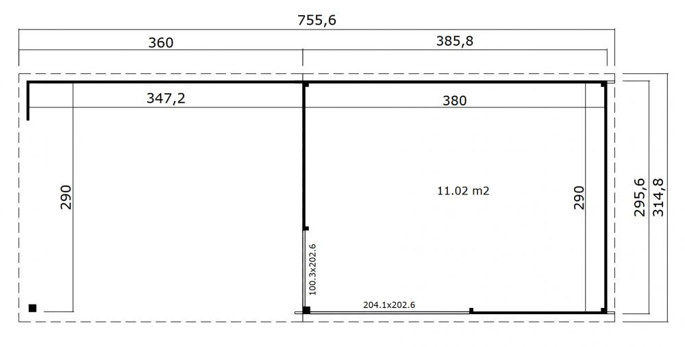 Outdoor Life Tuinhuis Olivia Met Overkapping Carbon Grey 385 x 295 cm - Afbeelding 3